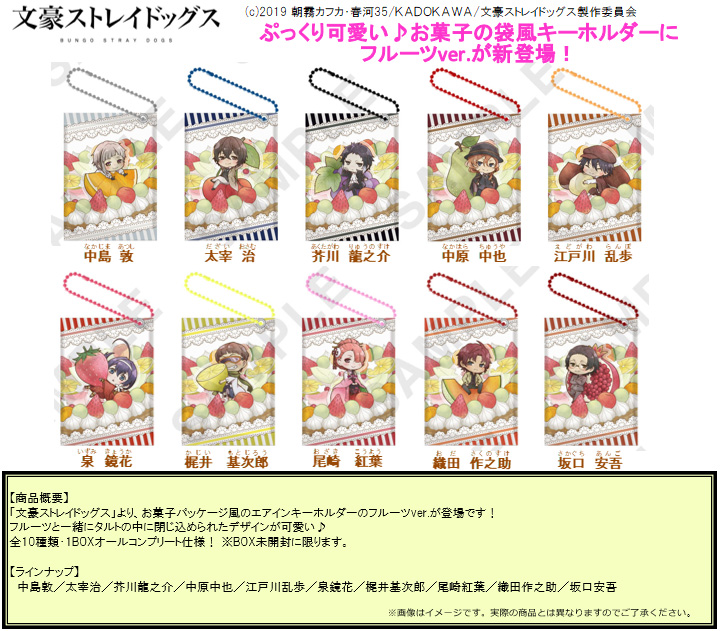【B】盒蛋 文豪野犬 零食包装袋型挂件 水果Ver. 全10种 655752