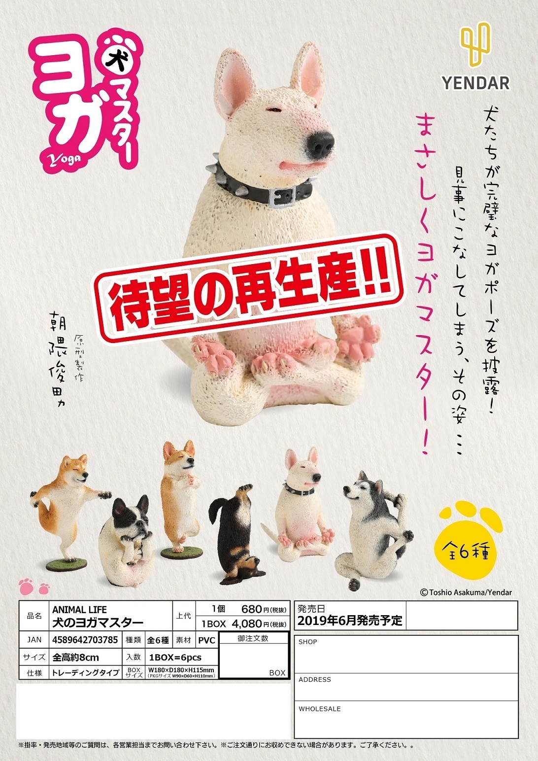 【B】盒蛋 小手办 动物生活 瑜伽大师犬 全6种 703785