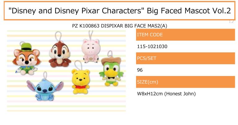 【A】景品 Disney&Pixar 大头角色玩偶挂件 Vol.2（1套1箱96个）115-1021030