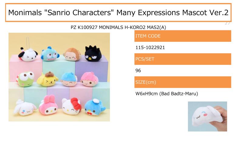 【B】景品 Sanrio角色 表情大头玩偶Ver.2（1套1箱96个）022921