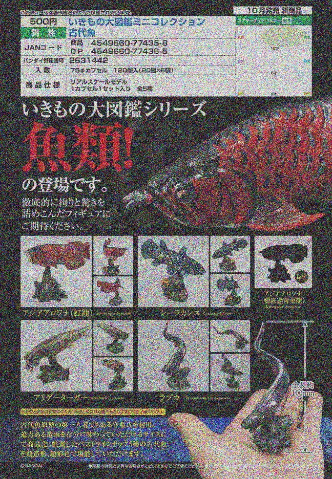 【A】500日元扭蛋 生物模型 生物大图鉴 古代鱼 全5种 (1袋20个) 774358