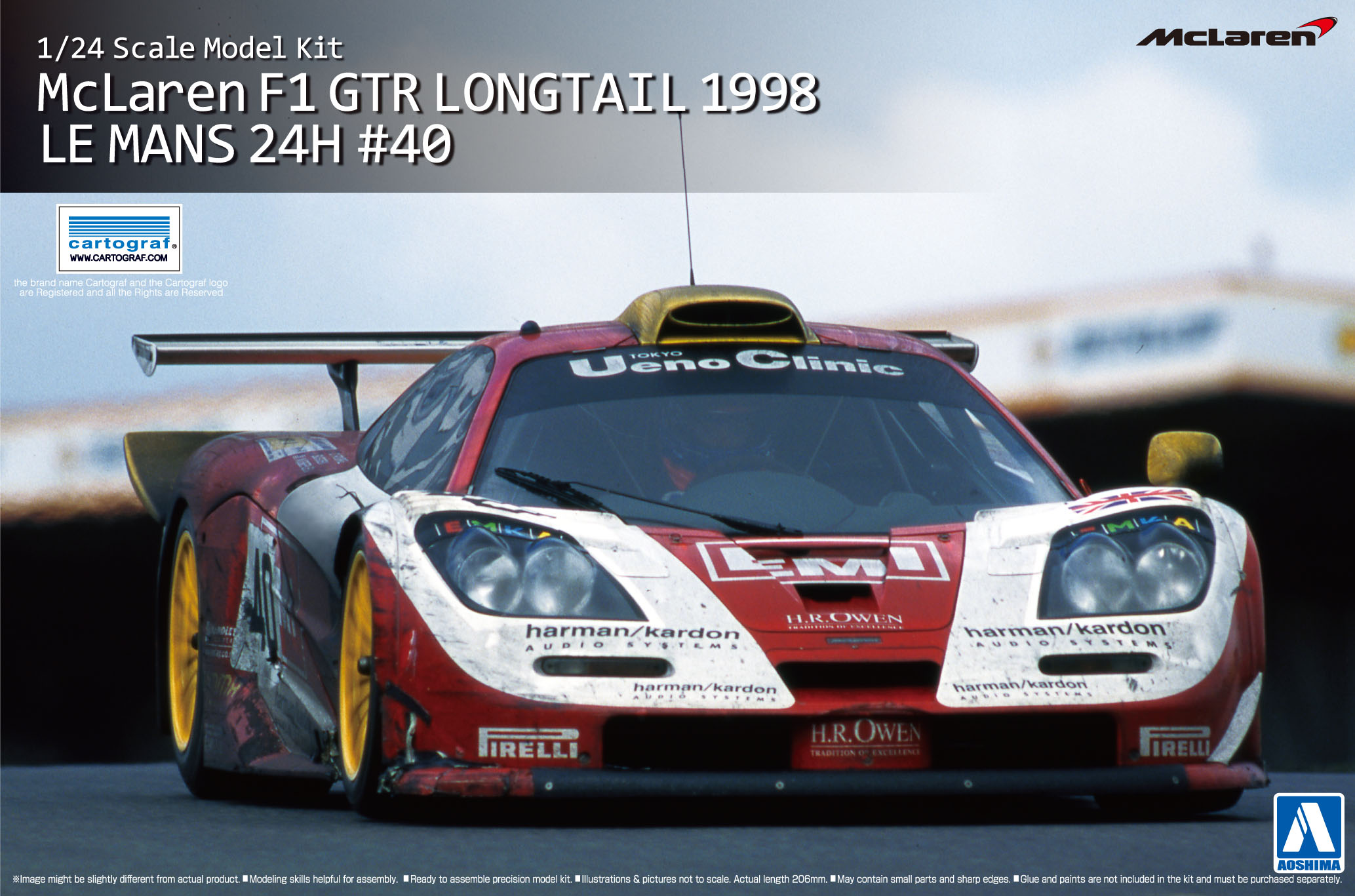 【B】1/24拼装模型 海外限定版 迈凯伦 F1 GTR 1998 勒芒24小时耐力赛 #40 014196