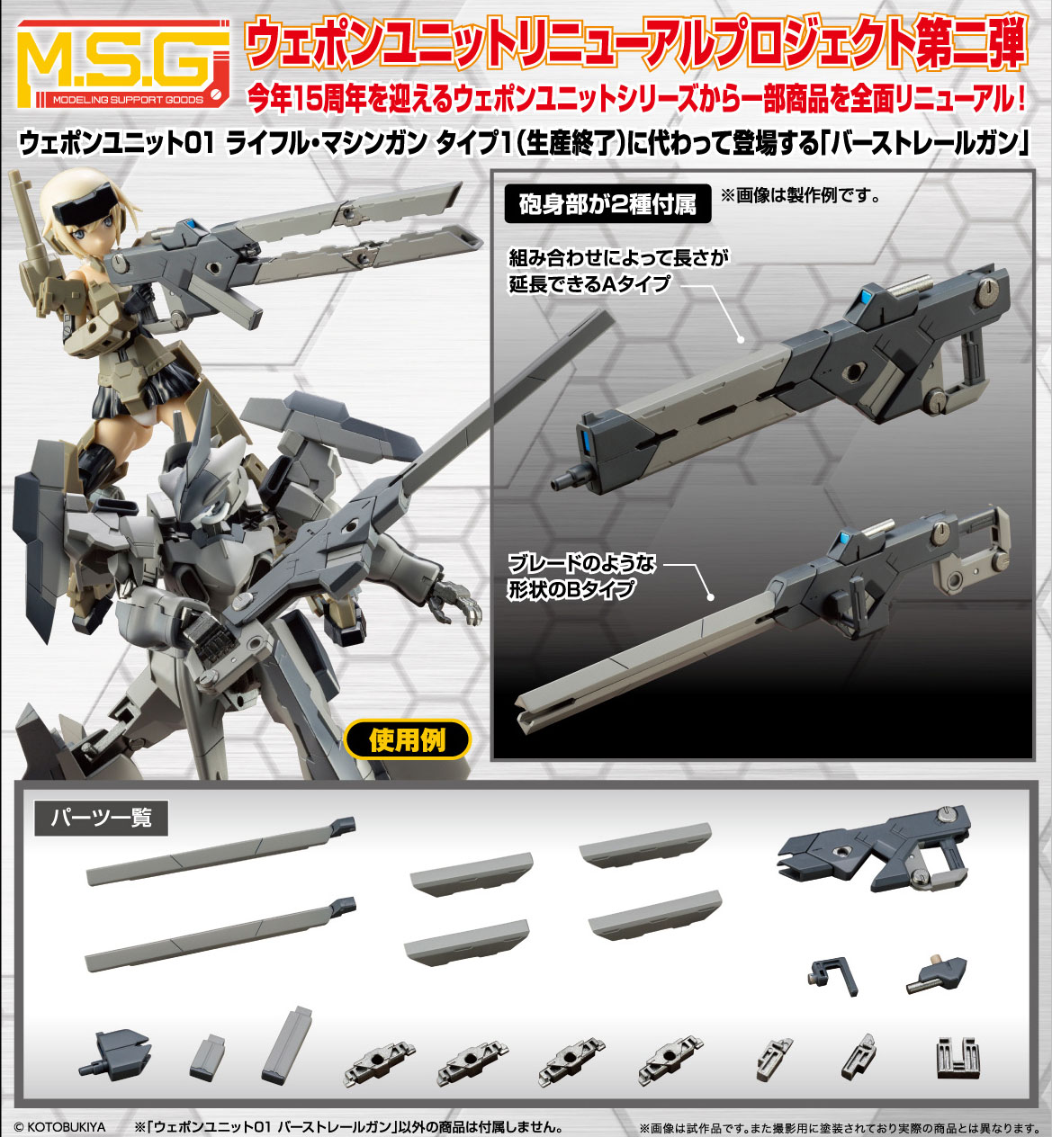 【A】模型配件 M.S.G. 武器套装 Burst Rail Gun 261321