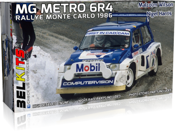 【A】1/24拼装模型 MG METRO 6R4 蒙特卡洛拉力赛 1986