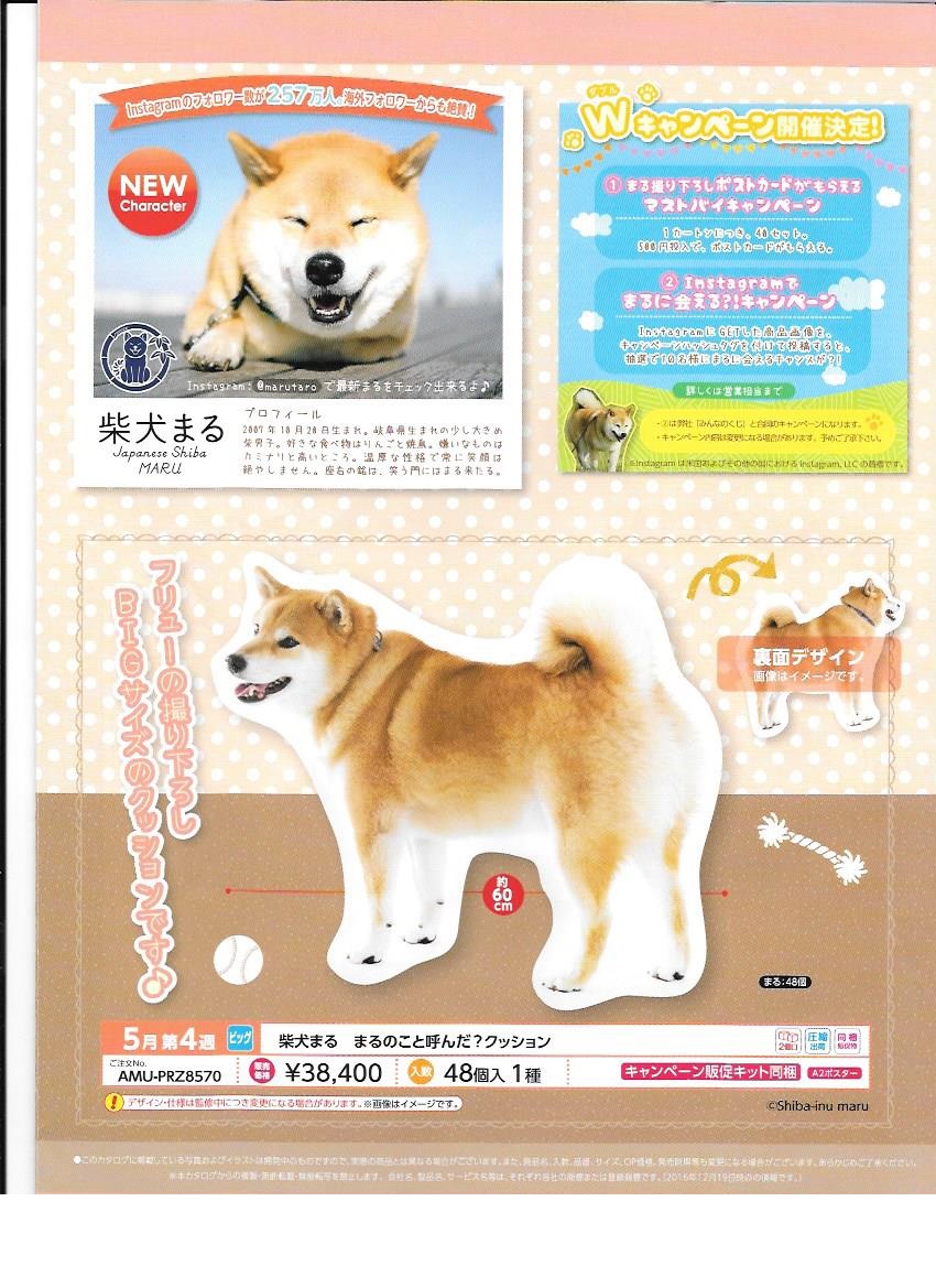 【A】景品 柴犬Maru 抱枕 全1种（1套2箱48个） AMU-PRZ8570