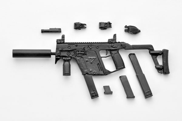 【B】1/12拼装模型 Little Armory系列 短剑冲锋枪 SMG 黑色
