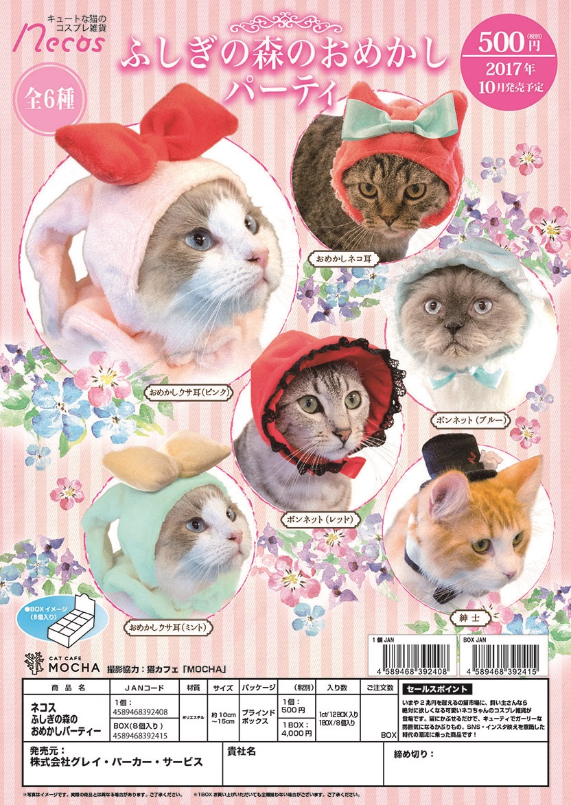 【B】盒蛋 不可思议森林的化妆派对 猫猫头巾 全6种 392415