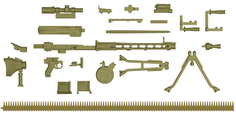【B】1/12拼装模型 LittleArmory &lt;LA064&gt; MG3KWS 机枪  313823