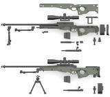 【B】1/12拼装模型 LittleArmory L96AW 狙击步枪 315346